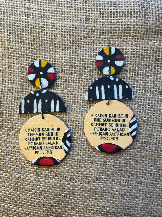 African American Proverb Earrings