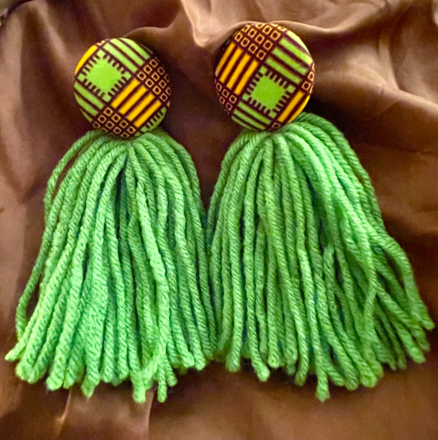 Kentè Button Tassel Earrings