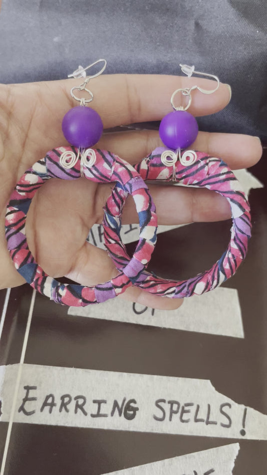 Purple & Magenta Ankara Hoops