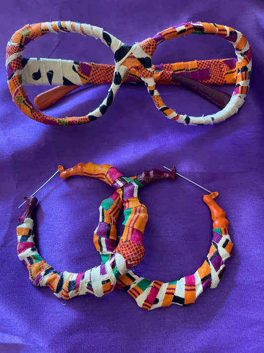 Orange & Plum Lensless Fabric Frames